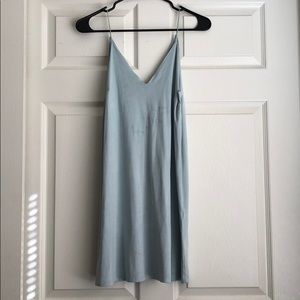 Light blue velvet dress
